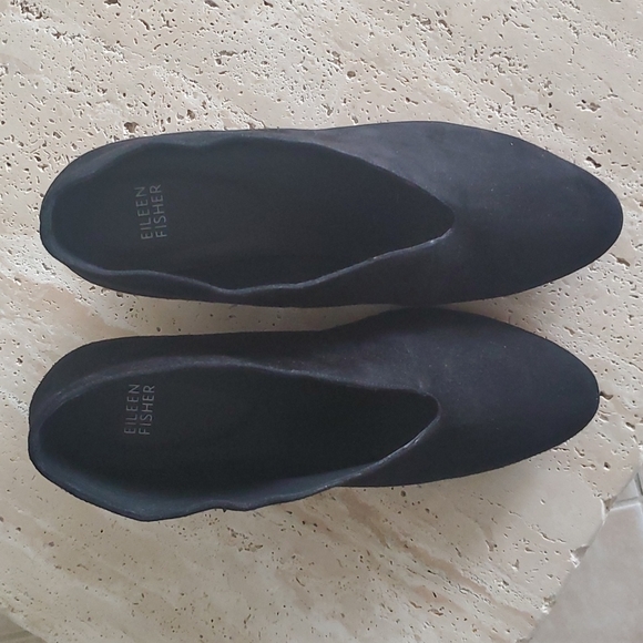 Eileen Fisher Shoes Size 10 Black Suede - Picture 2 of 5